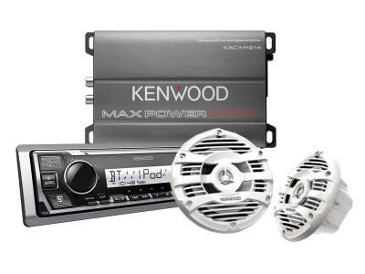 Kenwood Media Receiver, Amplifier and Speakers Car Audio Package - KENB332