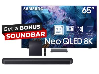 65" Samsung 8K AI TV + Q-series Soundbar Bundle - QN65QN990FFXZC-HW-Q900F
