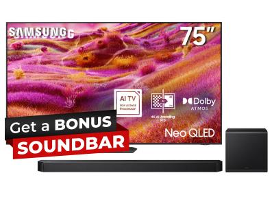 75" Samsung Neo QLED 4K Smart TV + Q-series Soundbar - QN75QN90FAFXZC-HW-Q800F/ZC