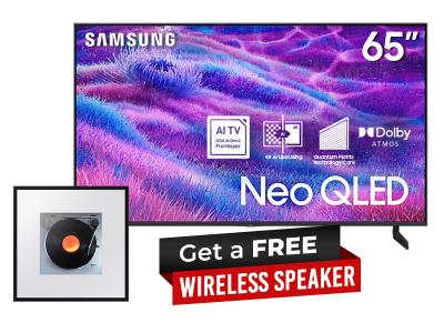 65" Samsung Neo QLED 4K AI TV + Music Frame Wireless Speaker - QN65QN80FAFXZC-HW-LS60D/ZC