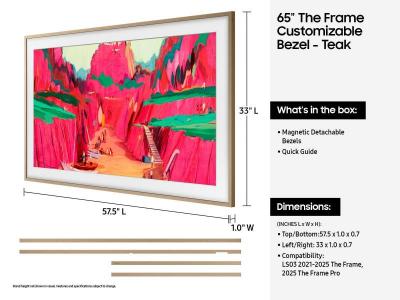 65" Samsung The Frame Customizable Bezel Modern Teak - VG-SCFF65TKBZC