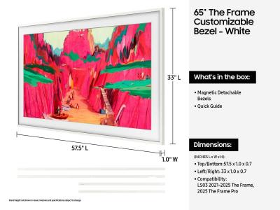 65" Samsung The Frame Customizable Bezel Modern White - VG-SCFF65WTBZC