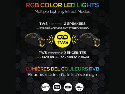 Escape High Power Boombox with LED Lights - BTS4108
