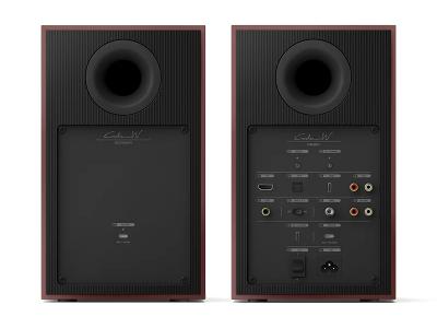 KEF Wireless Powered Bookshelf HiFi Speaker in Vintage Burgundy - Coda W (VB)