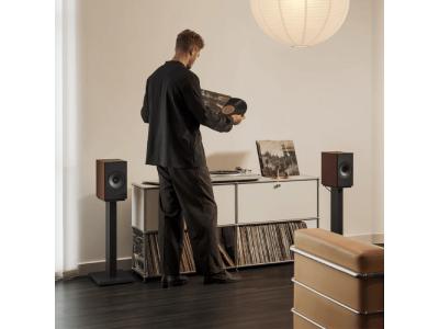 KEF Wireless Powered Bookshelf HiFi Speaker in Vintage Burgundy - Coda W (VB)
