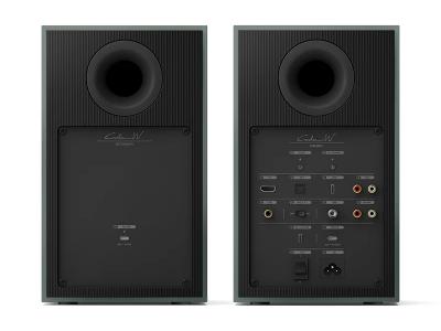 KEF Wireless Powered Bookshelf HiFi Speaker in Moss Green - Coda W (MG)