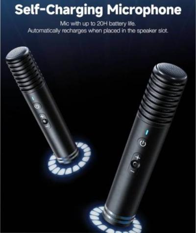 Ikarao Shell S1 Portable Karaoke Machine with 2 Wireless Mics