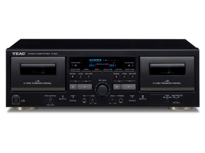 Teac Double Cassette Deck in Black - W1200B