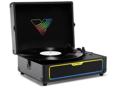 Victrola Journey Glow Illuminated Suitcase Record Player - VSC-700SB-BLK