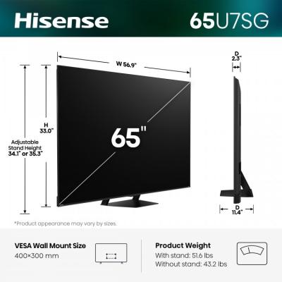 65" Hisense 65U7SG Hi-QLED Mini-LED AI Google TV
