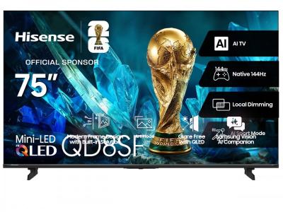 75" Hisense Hi-QLED Mini-LED AI TV 144Hz Fire TV - 75QD8SF