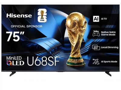 75" Hisense Hi-QLED Mini-LED AI TV 144Hz Fire TV - 75U68SF