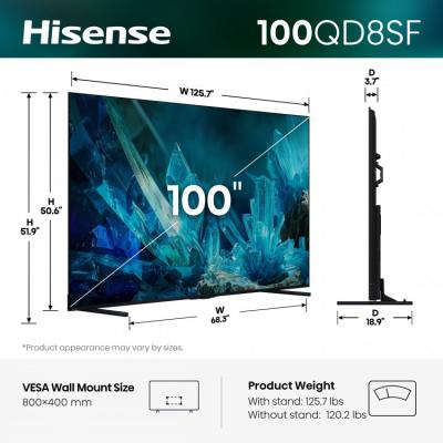 100" Hisense Hi-QLED Mini-LED AI TV 144Hz Fire TV - 100QD8SF