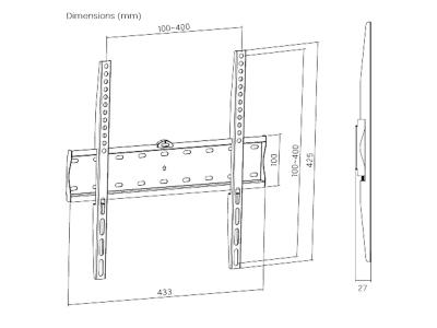 Prime Mounts Fixed Flat-Panel TV Wall Mount - PMD F100