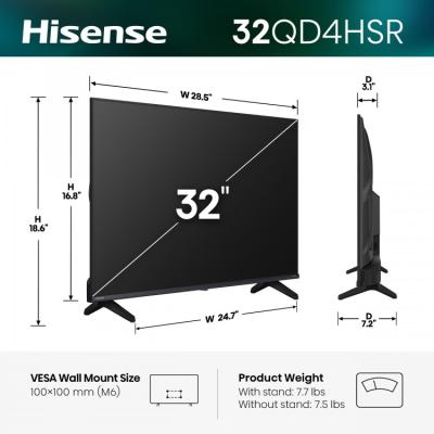 32" Hisense 32QD4HSR Hi-QLED HD Smart Roku TV