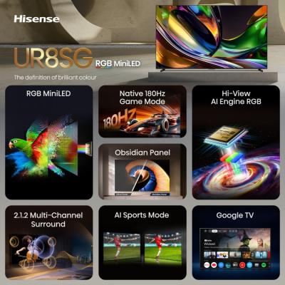 100" Hisense 100UR8SG RGB MiniLED AI Google TV