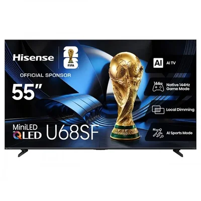 55" Hisense Hi-QLED Mini-LED AI TV 144Hz Fire TV - 55U68SF
