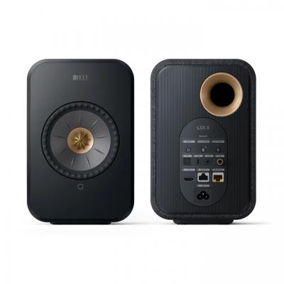 KEF Definitive Compact Wireless HiFi Speakers In Carbon Black - LSXIIB