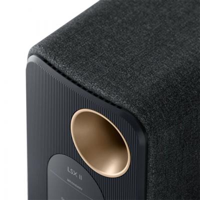 KEF Definitive Compact Wireless HiFi Speakers In Carbon Black - LSXIIB