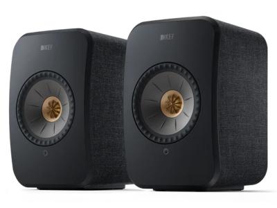 KEF Definitive Compact Wireless HiFi Speakers In Carbon Black - LSXIIB