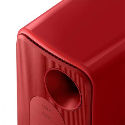 KEF Definitive Compact Wireless HiFi Speakers In Lava Red - LSXIIR