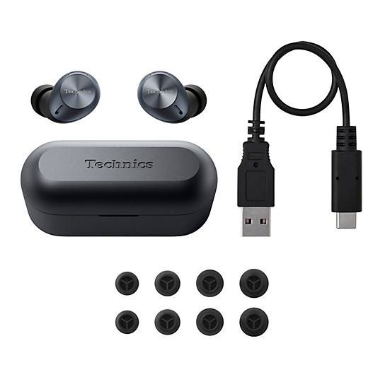Technics True Wireless Earbuds with Multipoint Bluetooth in Black - EA
