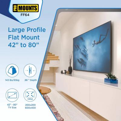 Pro Mounts Flat / Fixed TV Wall Mount For 42" to 80" TVs - FF64