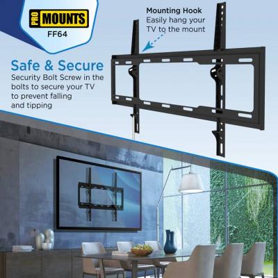 Pro Mounts Flat / Fixed TV Wall Mount For 42" to 80" TVs - FF64