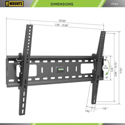 Pro Mounts Black Tilt Wall Mount for 42" to 80" - FT64