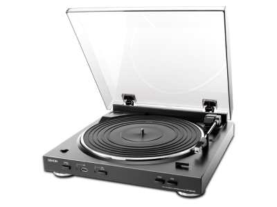 Denon Fully Automatic Turntable with USB Port and Built-in MP3 Encoder in Black - DP200USB